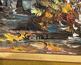 Signed oil painting of Arc de Triomphe~