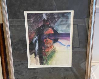 Indian "One With The Spirit" limited edition, 65/900, by Lasco, 1992, 24"W x 31"H, was $95 , NOW $65