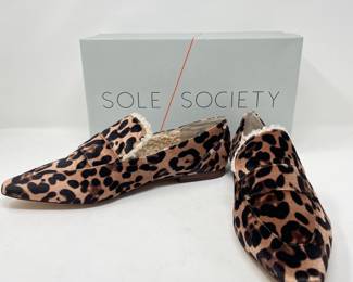 NEW Sole Society velvet leopard shoes, Size 10, was $28, NOW $20