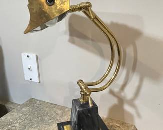 Additional view of Brass & Marble lamp, 6"D x 15"H, was $60, NOW $30
