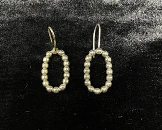 Sterling silver beaded oval earrings, was $14, NOW $12
