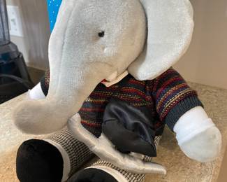 Applause Babar the Elephant Winter Holiday Plush w/Skates 15" Tall,  was $24, NOW $14