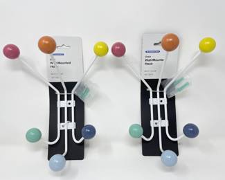 The Container Store Orbit Wall mounted colorful hooks, (Retails $24.99 ea), was  $10 each, NOW $6 each