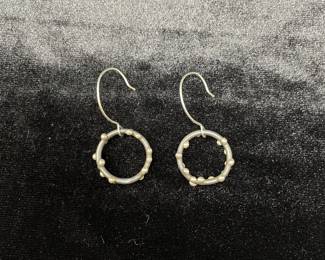 Grey and gold hoop earrings (small),  was $14, NOW $10