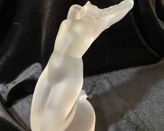Additional view of Lalique frosted "Chrysis" female nude figurine ~