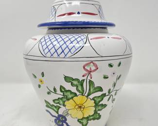Porcelain Hand Painted in Portugal for Tiffany & Co, Small chip on lid, 9"H,  was $35, NOW $30