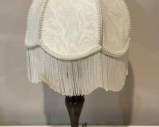 Lamp with fringe shade, 22"H,  was $30, NOW $20