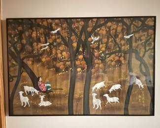 Farmer painting by Yi Qing, artist surname "Zhang", Hu County, 30"W x 20"H,  was $275, NOW $225