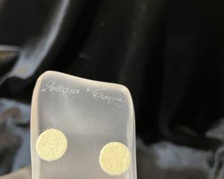 Signed Vtg Lalique Crystal Nude Woman & Man figurine ~