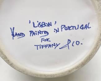 Signature view on Porcelain Hand Painted in Portugal for Tiffany & Co ~