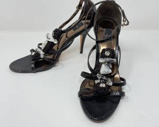 Vero Cuoio black & rhinestone sandal, Size 8.5", was $30, NOW $20