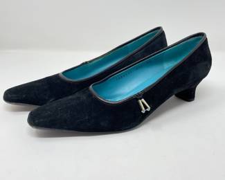 Ferragamo Sadira black suede pumps, Size 8.5,  was $28, NOW $18