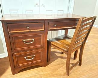 Stanley Young America Harbor Town wood desk & chair, 44" x 18" x 30"H, was $175, NO W $135