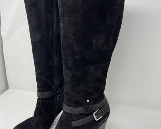 Franco Sarto Whitney black suede boots w/buckle, Size 9,  was $35, NOW $25