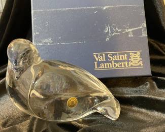 Val Saint Lambert glass bird,  6"L x 5"H,  was $20, NOW $15
