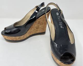 Two  Lips Cork wedge open toe sandal, Size 8.5, was $24, NOW $16