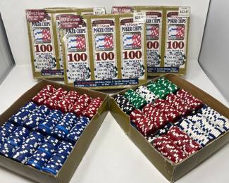 Set of 5 boxes of Poker Chips w/ acrylic storage trays (300 chips per box),  was $50, NOW $35