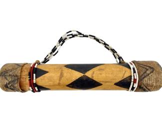 Native American Hand Decorated Scroll Case
