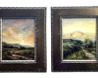 2pc. Signed K. James Landscapes Oil on Panel
