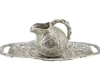 1990 Anthony Court Bunny Design Tray & Pitcher
