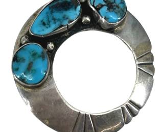 Native American Silver & Turquoise Pin
