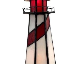 Dale Tiffany Mosaic Art Glass Lighthouse Lamp
