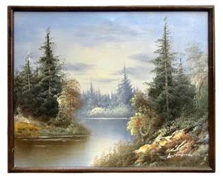 Signed K. Monika Landscape Oil on Canvas
