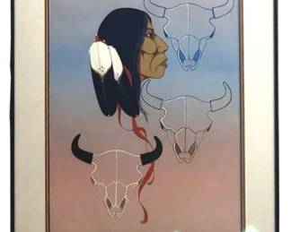 Signed Burgess Roye Gouache Painting
