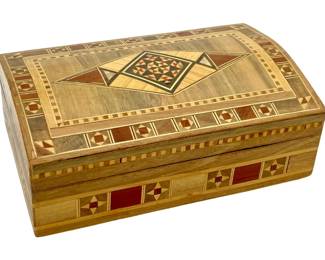 Vintage Mosaic Wooden Dresser Box
