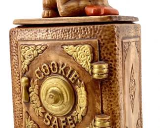 Ceramic Bulldog Guarded Cookie Safe Jar
