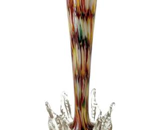Multi-Colored Murano-Style Art Glass Vase

