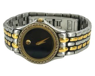 14k Gold Bezel & Stainless Steel Movado Watch
