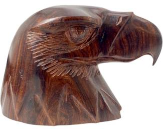 Vintage Carved Wooden Eagle Head
