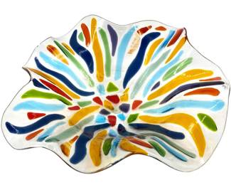 Multi-Colored Murano Art Glass Bowl
