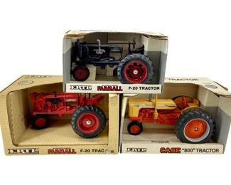 3pc Farmall F-20 & Case “800" ERTL Tractors
