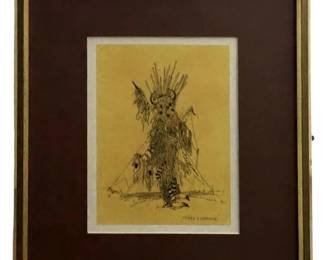 Signed Jerry Ingrama Native American Serigraph
