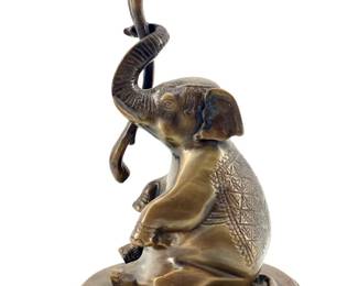 Indian Brass Sitting Elephant Candle Holder
