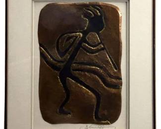Signed Kokopelli Acrylic on Copper
