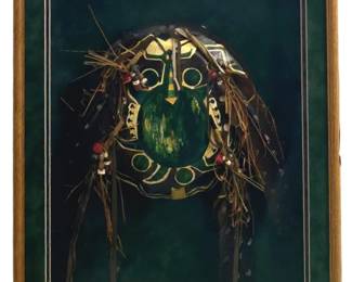 Alex West Deer Skin “Crow Style Shield" Shadow Box
