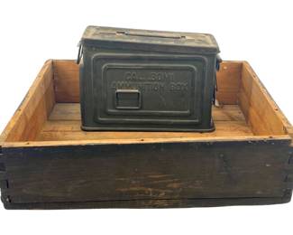 Vintage Military Ammunition Box and Crate
