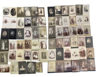 64pc Antique Cabinet Card Collection
