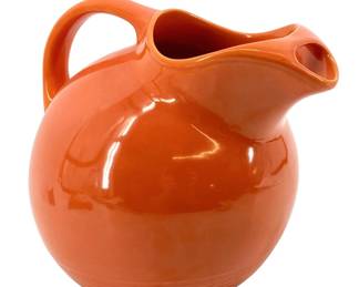 Vintage Orange Ceramic MCM Pitcher
