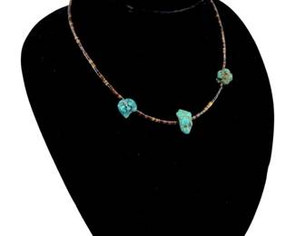 Turquoise Stone Beaded Necklace