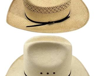 2pc Vintage Resistol Straw Hat Set
