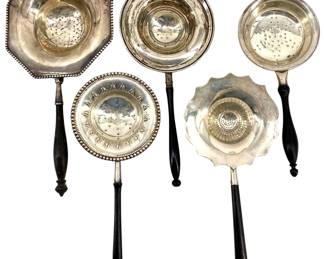 5pc Sterling Silver Tea Strainers

