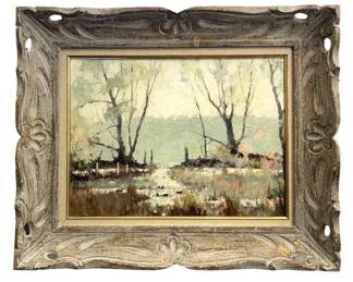 Signed Max W. Mason Winter Oil on Panel
