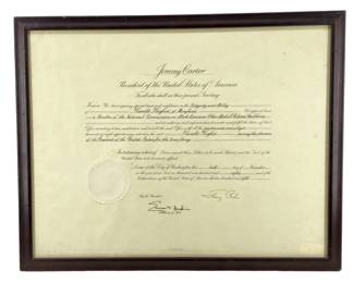 Signed President Jimmy Carter Appointment Document
