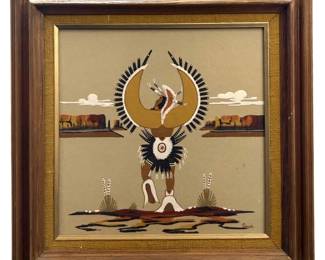 Signed Soue Kachina Sand Painting
