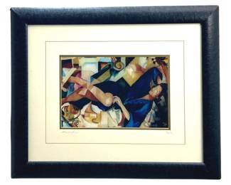 Signed Sadegh Aref Contemporary Art Print
