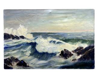 Signed G.H. Ocean Oil on Canvas
